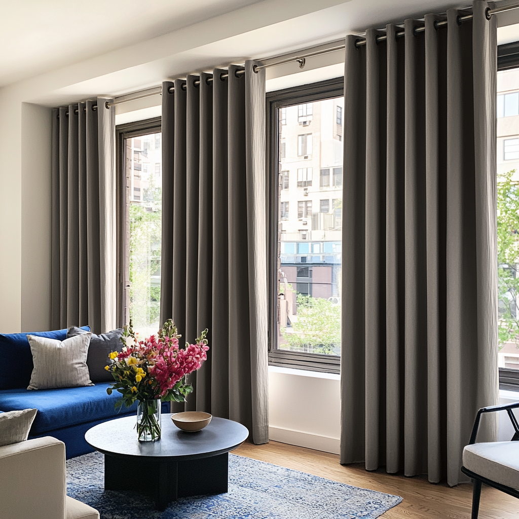 Natural Heavy Weight Linen Thermal Grommet Curtains