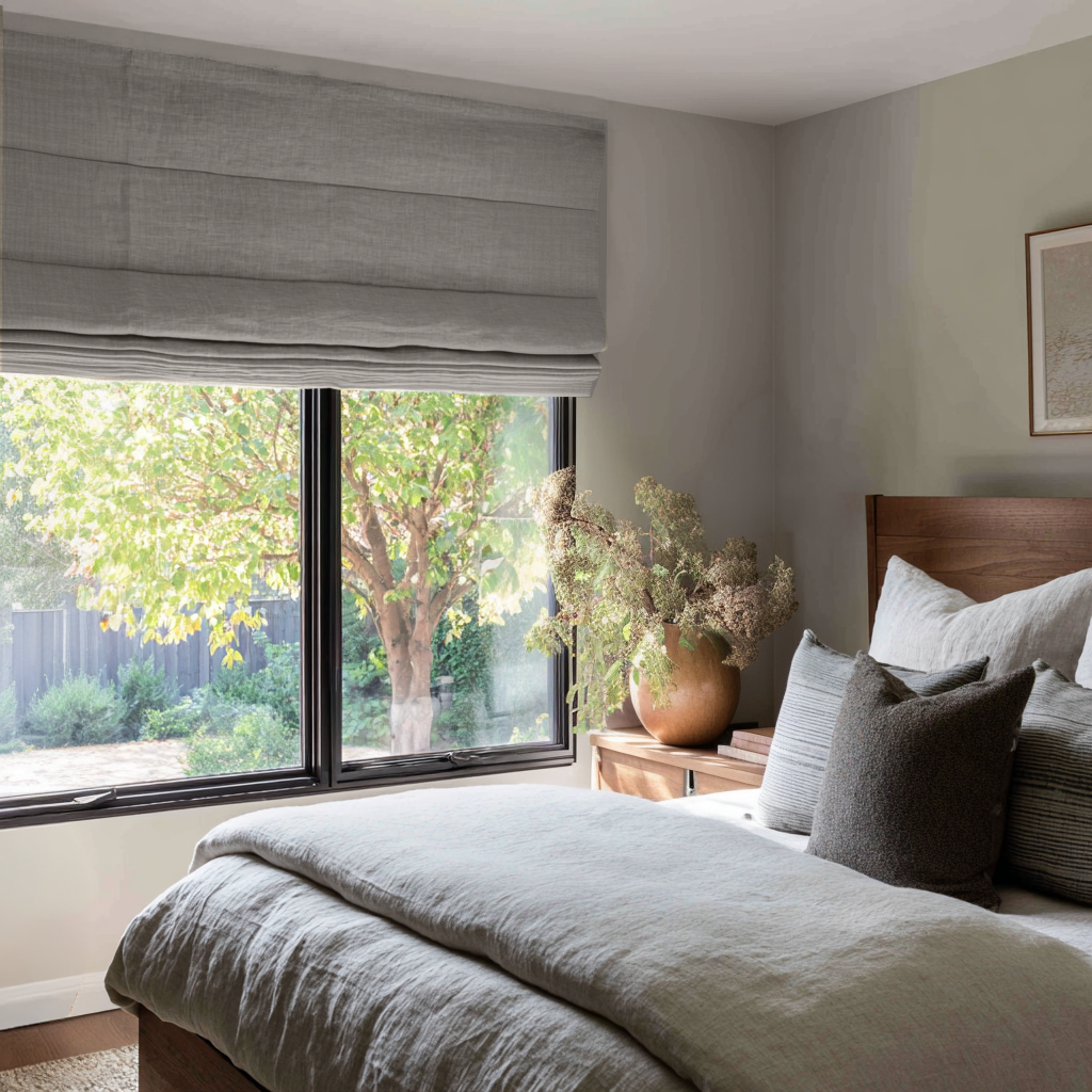 Natural Linen Blackout Roman Shades
