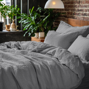 Stone Grey Linen Duvet Cover