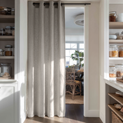 Natural Linen Doorway Curtains with Multitape