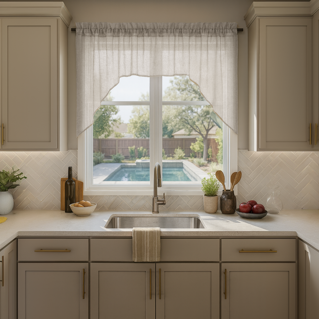 Natural Sheer Linen Swag Valance Curtain