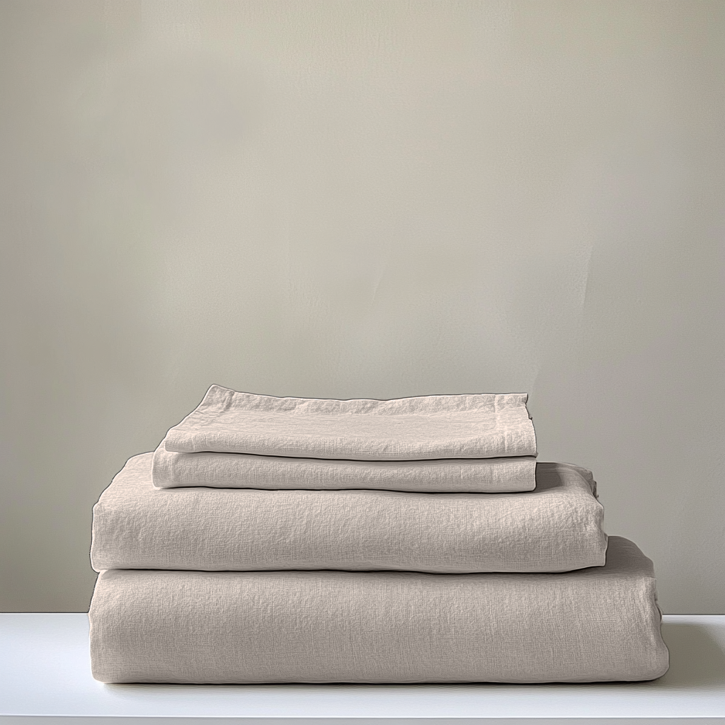Natural Heavy Weight Linen 3 and 4 Piece Sheet Set - Queen, 16" pockets