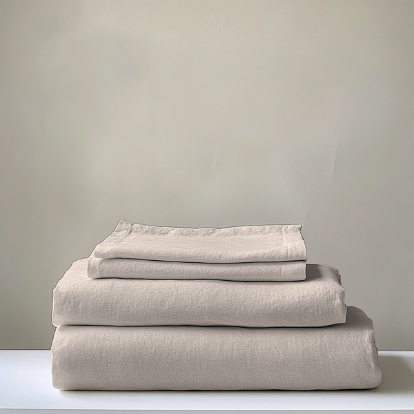 Natural Linen Sheet Sets - 100% Washed Linen - Custom Sizes - Twin