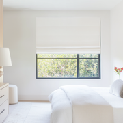 Off-White Blackout Linen Roman Shades for Bedroom