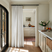 Off-White Heavy Weight Linen Doorway Curtains with Multitape