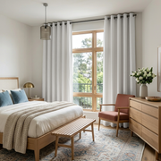 Off-White Heavy Weight Linen Thermal Grommet Curtains