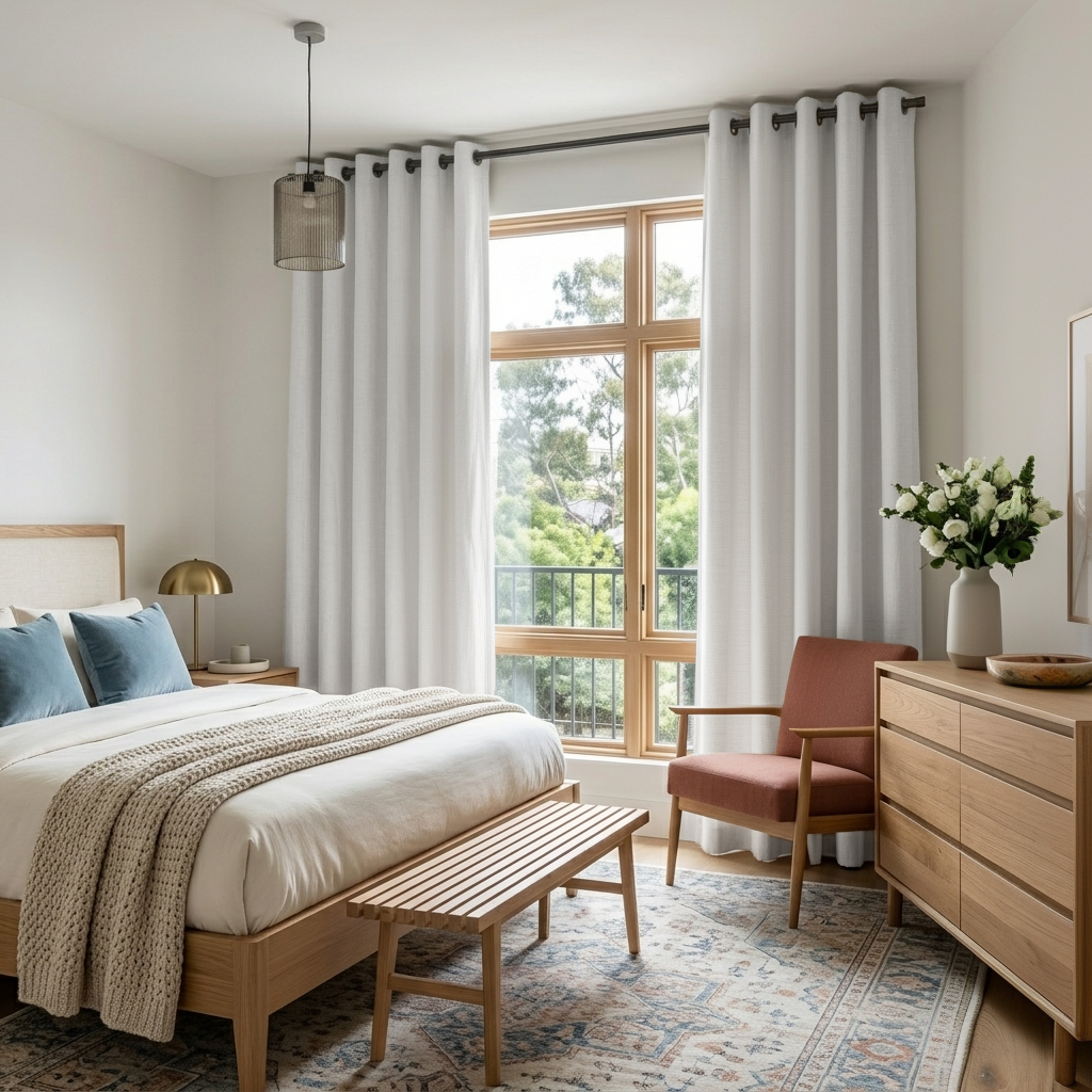Off-White Heavy Weight Linen Thermal Grommet Curtains