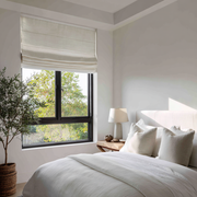 Off-White Linen Blackout Roman Shades