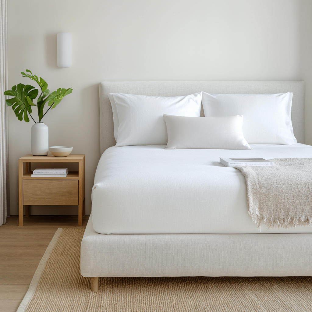 Off-White Pure Linen Deep Pocket Fitted Sheet