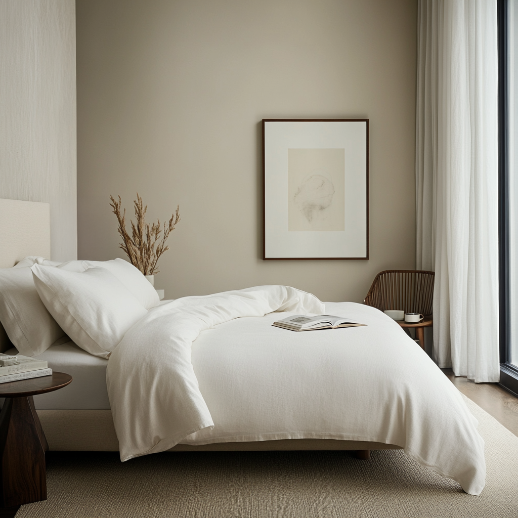 Off-White Linen Duvet Cover