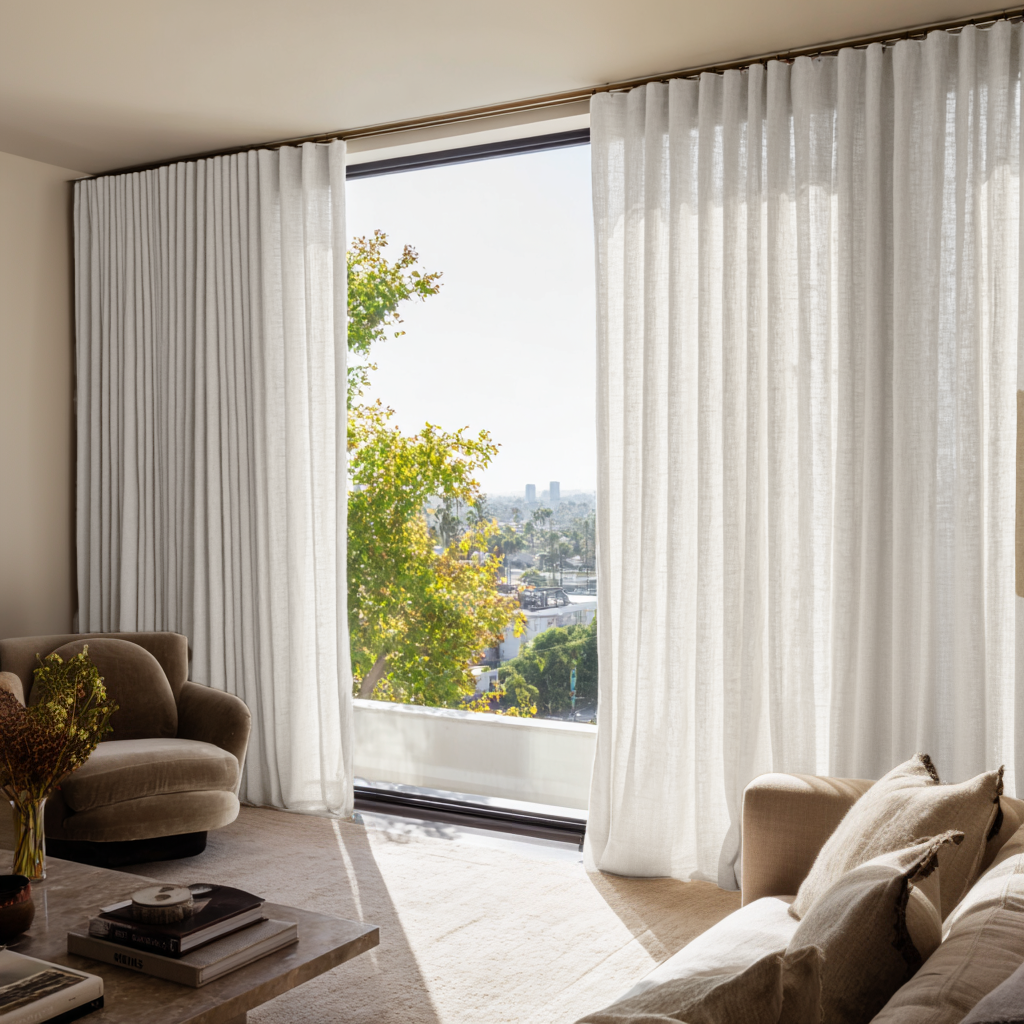 Custom Linen Curtains - Off-White - S-Fold Heading