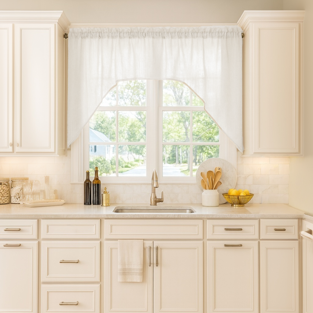 Off-White Linen Swag Valance Curtain