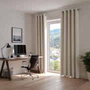 Off-White Linen Thermal Grommet Curtains
