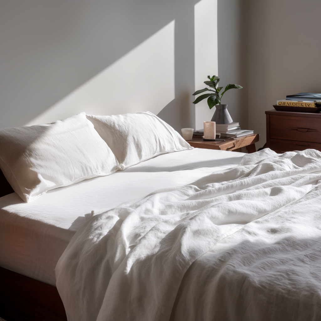 Off-White Washed Linen Extra Deep Pocket Fitted Sheet Set