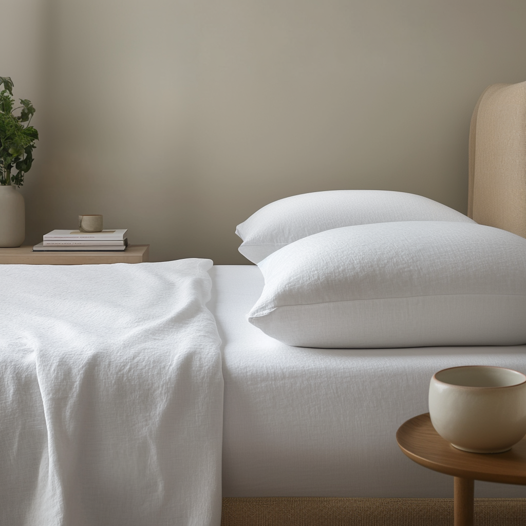 Off-White Washed Linen Heavyweight Deep Pocket Fitted Sheet