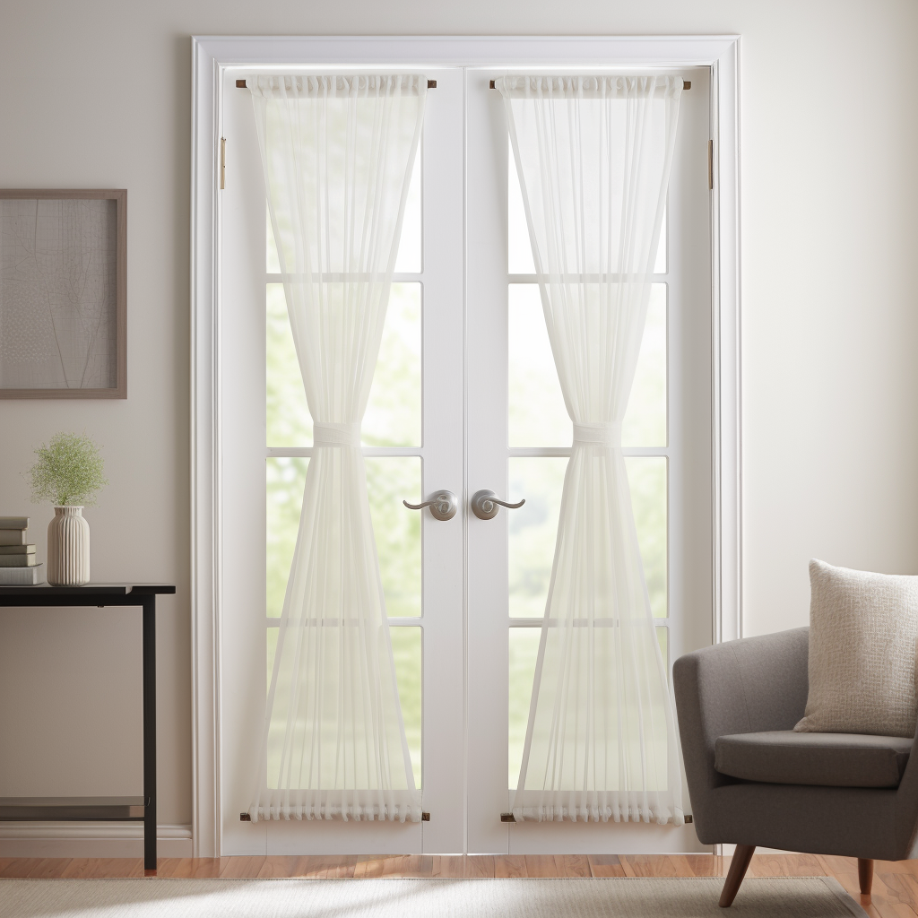 Off-White Sheer Linen French Door Curtains