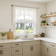 Off-White Sheer Linen Swag Valance Curtain