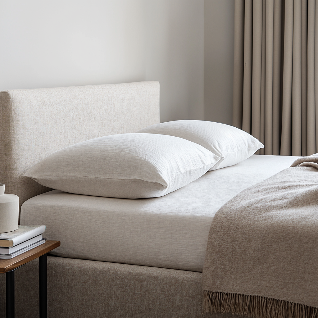 Off-White Pure Linen Deep Pocket Fitted Sheet