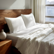 Off-White Washed Linen Extra Deep Pocket Fitted Sheet Set