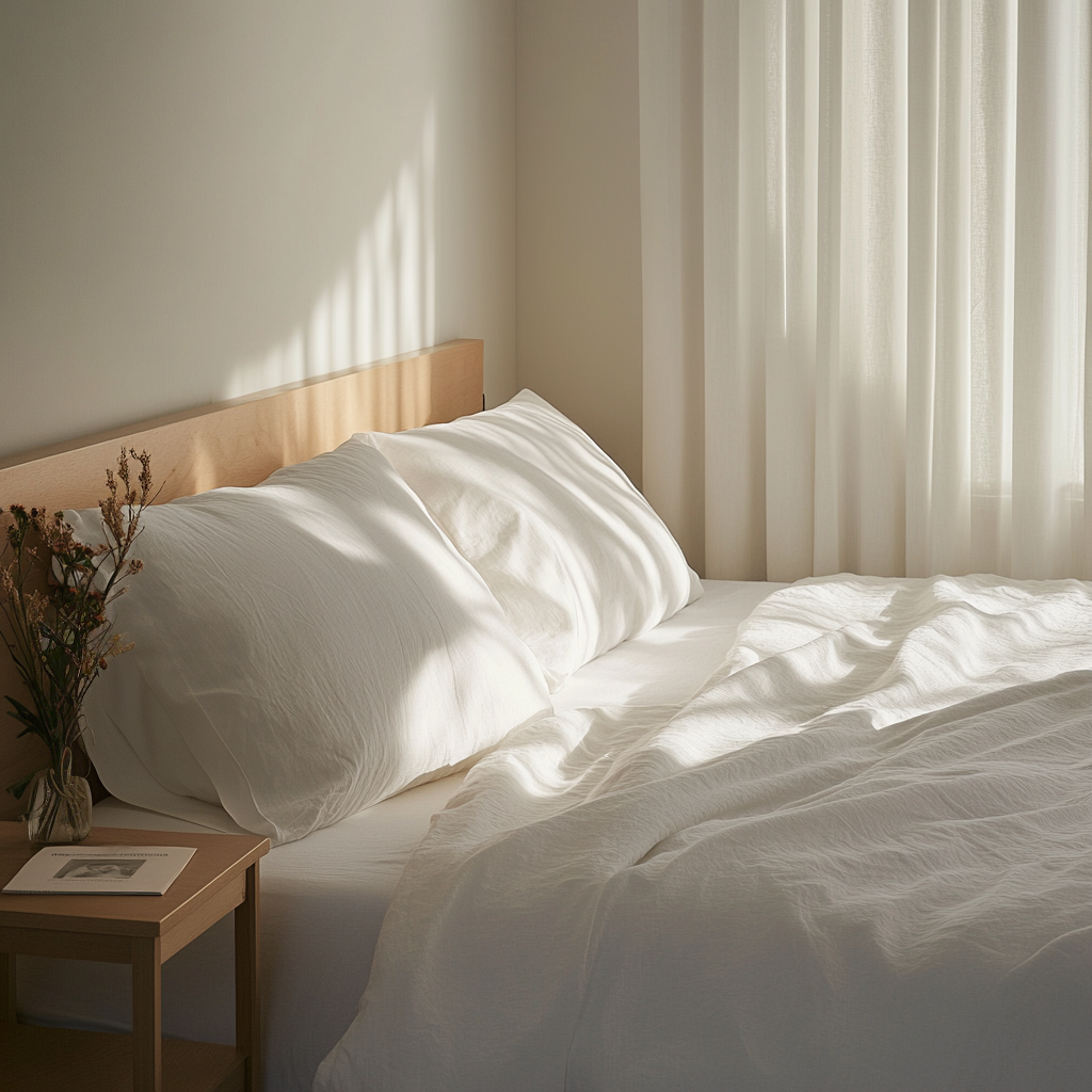 Off-White Washed Linen Extra Deep Pocket Fitted Sheet Set