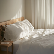 Off-White Washed Linen Extra Deep Pocket Fitted Sheet Set