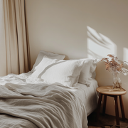 Off-White Washed Heavyweight Linen Flat Sheet 