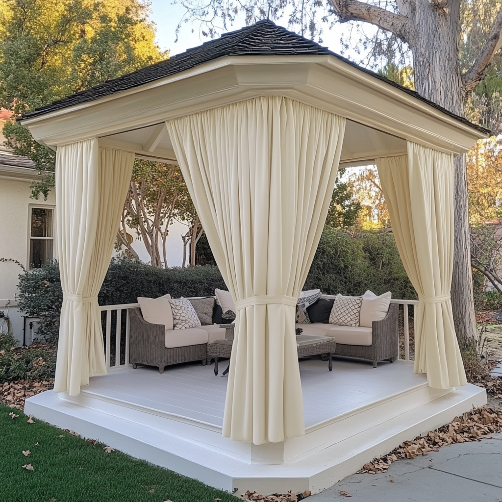 Outdoor Blackout Curtains For Gazebo - Rod Pocket - Ivory Color