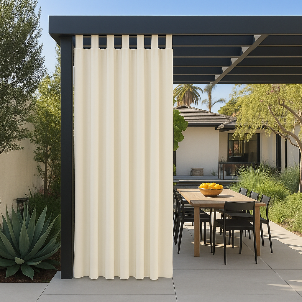 Outdoor Blackout Pergola Ivory Curtains 