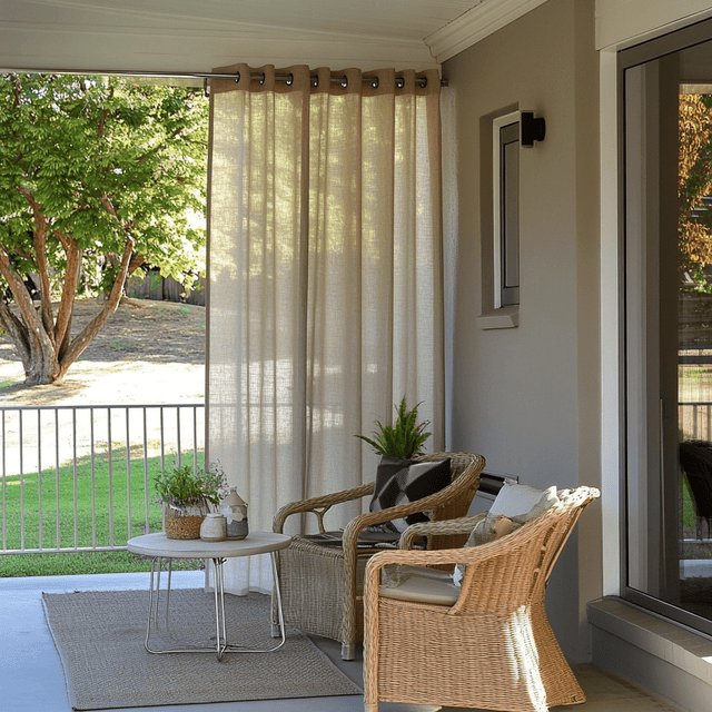 Linen Outside Sheer Outdoor Linen Curtains - Grommet Top, Velcro Tabs or Rod Pocket ...