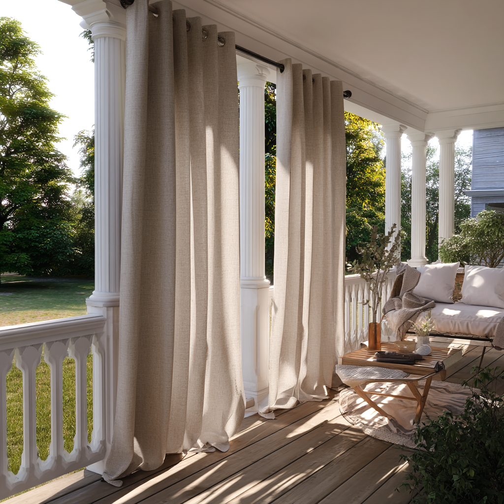 Outdoor Linen Curtains - Natural