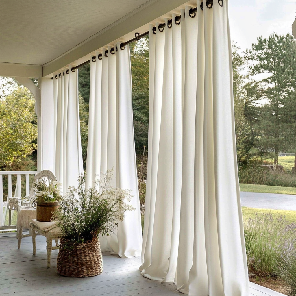 Outdoor Linen Curtains - Off-White