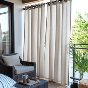 Natural Linen Outdoor Balcony Curtains with Metal Grommets