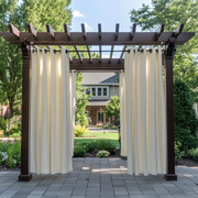 Outdoor Linen Pergola Grommet Curtains - Off-White