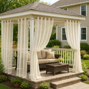 Outdoor Sheer Linen Grommet Curtains for Gazebo