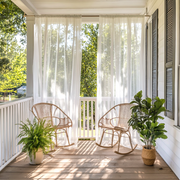 Sheer Linen Off White Outdoor Curtains For Porch