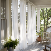 Sheer Linen White Outdoor Curtains For Porch