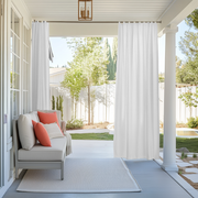 White Outdoor Tab Top Curtains For Porch 