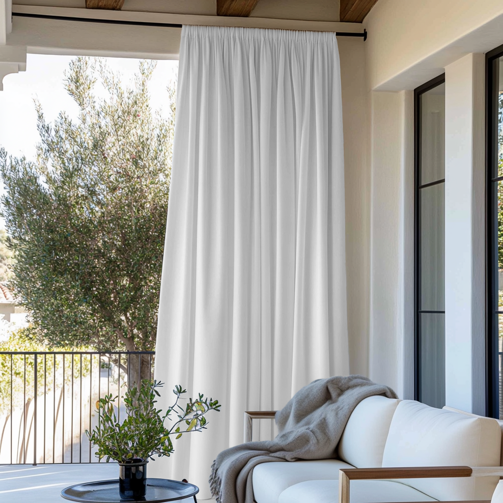 Outdoor Rod Pocket Curtains For Screened or Open Porch - Waterproof and Windproof - Various Colors & Custom Sizes