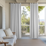 White Outdoor Tab Top Curtains For Porch 