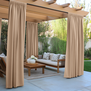 Waterproof and Windproof Outdoor Pergola Curtains - White - Linen Beige