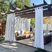 Waterproof and Windproof Outdoor Pergola Curtains - White - Tab Top