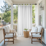 White Outdoor Tab Top Curtains For Porch 