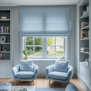 Outside Mount Sky Light Blue Roman Shades