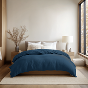 Peacock Blue Linen Duvet Cover