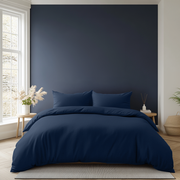 Royal Blue Washed Linen Duvet Cover Set