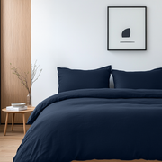 Royal Blue Linen Duvet Cover Set 