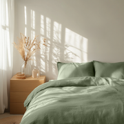 Sage Green Linen Duvet Cover Set