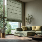 Sage Green Linen Roman Shades