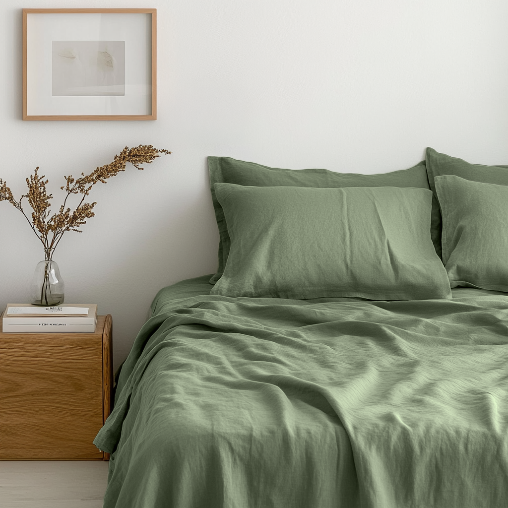 Sage Green Linen Sheet Set