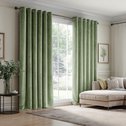 Sage Green Velvet Blackout Grommet Curtain